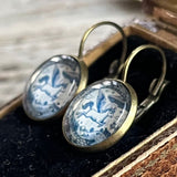 【ピアス】ペガサス　UFO 　デルフト焼き　ラウンド　80’sイギリス