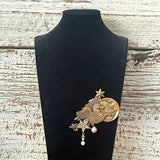 【ブローチ】ペガサス　月　星　ギリシャ神話　50'sイギリス　