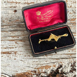 【ブローチ】馬　鞭　拍車　ゴールド　70’s USA デッドストック