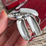 【ブレス】Linser リスナー　太幅　ボリューム　粒々シルバー　60’s USA