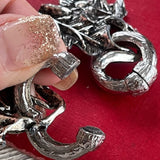 【イヤリング】リーフ　シャビー　フープ　大振り　60’sフランス