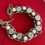 【ブレス】デイジー　マーガレット　花　レトロ　60’sフランス