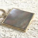 【ネックレス】ブラックマザーオブパール　黒蝶貝　ロング　80’sフランス