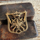 【ブローチ】Coro コロ　エンブレム　勲章　鷹　剣　王冠　60’s USA