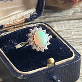 【リング】opal　オパール　925 silver 花　80'sUSA