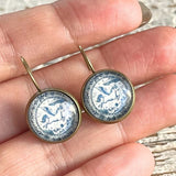 【ピアス】ペガサス　UFO 　デルフト焼き　ラウンド　80’sイギリス