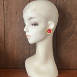 【ピアス】AVON ジューシーレッド　グリポア　赤　80’sUSA