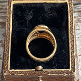 【リング】サファイアブルー×ゴールド　太幅　70’sフランス　7.5号