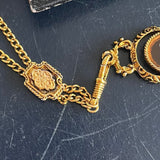 【ネックレス】goldette ゴルデット　アンバーガラス　エンジェル　スライドネックレス　60'sUSA