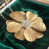 【ネックレス】フラワー　花　重ね花びら　70’s USA ビッグフラワー