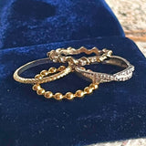 【リング】4連　vintage コンビカラー　4連　重ね付け　フランス＆USA