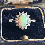 【リング】opal　オパール　925 silver 花　80'sUSA