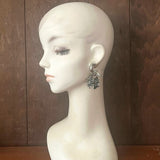 【イヤリング】リーフ　シャビー　フープ　大振り　60’sフランス