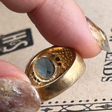 【リング】サファイアブルー×ゴールド　太幅　70’sフランス　7.5号