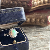 【リング】opal　オパール　925 silver 花　80'sUSA