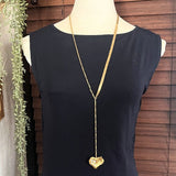 【ネックレス】ラリエット　Y字　ハート　チェーンコラージュ　フランスvintage