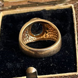 【リング】サファイアブルー×ゴールド　太幅　70’sフランス　7.5号