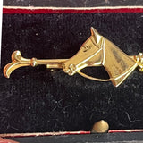 【ブローチ】馬　鞭　拍車　ゴールド　70’s USA デッドストック