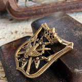 【ブローチ】Coro コロ　エンブレム　勲章　鷹　剣　王冠　60’s USA