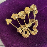 【ブローチ】goldette 5チャーム　カメオ　薔薇　ミツバチ　70’s USA　