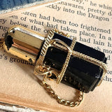 【ネックレス】香水瓶　パフュームボトル　リボン　ブラック　60’sフランス