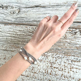 【ブレス】淡水パール　5連チェーン　エレガント　70’sフランス　