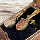 【イヤリング】チェコガラス　ヴィトレイル　ドラゴンブレス　60’sチェコ