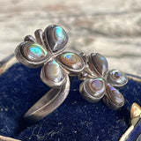 【リング】アバロンシェル　蝶　バタフライ　925 シルバー　70’sUSA