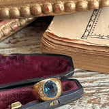 【リング】サファイアブルー×ゴールド　太幅　70’sフランス　7.5号