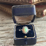【リング】opal　オパール　925 silver 花　80'sUSA