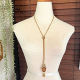 【ネックレス】goldette ゴルデット　アンバーガラス　エンジェル　スライドネックレス　60'sUSA