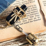 【ネックレス】香水瓶　パフュームボトル　リボン　ブラック　60’sフランス