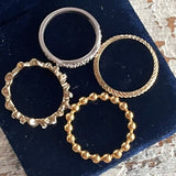 【リング】4連　vintage コンビカラー　4連　重ね付け　フランス＆USA