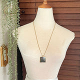 【ネックレス】ブラックマザーオブパール　黒蝶貝　ロング　80’sフランス