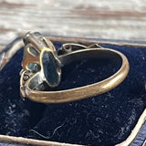 【リング】アクアマリンガラス　クリスタル　K18GF 13号　60年代イギリス