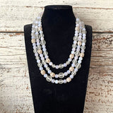 【ネックレス】Monet　モネ　3連　春ネックレス　乳白色　80’s USA