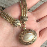 【ネックレス】パール　3連　フレンチエスニック　チョーカー　80’sフランス