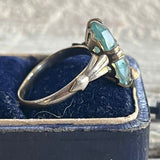 【リング】アクアマリンガラス　クリスタル　K18GF 13号　60年代イギリス