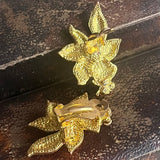 【イヤリング】花　フラワー　ピンク　春色　春ジュエリー　80’s USA