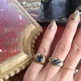 【リング】サファイアブルー×ゴールド　太幅　70’sフランス　7.5号