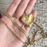 【ネックレス】ラリエット　Y字　ハート　チェーンコラージュ　フランスvintage