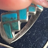 【リング】ターコイズ　インレイ　925刻印　60'sUSA