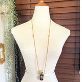 【ネックレス】香水瓶　パフュームボトル　リボン　ブラック　60’sフランス