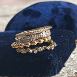 【リング】4連　vintage コンビカラー　4連　重ね付け　フランス＆USA