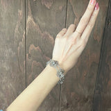 【ブレス】フィリグリー　花　立体フラワー　60’sイギリス