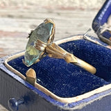 【リング】アクアマリンガラス　クリスタル　K18GF 13号　60年代イギリス