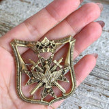 【ブローチ】Coro コロ　エンブレム　勲章　鷹　剣　王冠　60’s USA