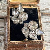 【イヤリング】ビジュ　クリアストーン　ラグジュアリー　70’sフランス