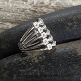 【リング】5連　ビジュ　SILVER  80’sフランス