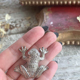 【ブローチ】カエル　frog 遊び心　ラッキーモチーフ　60’sフランス